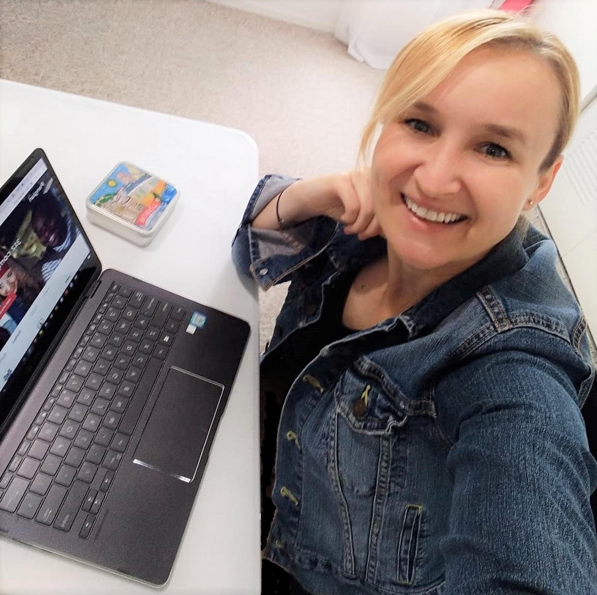 remote leader working on her laptop