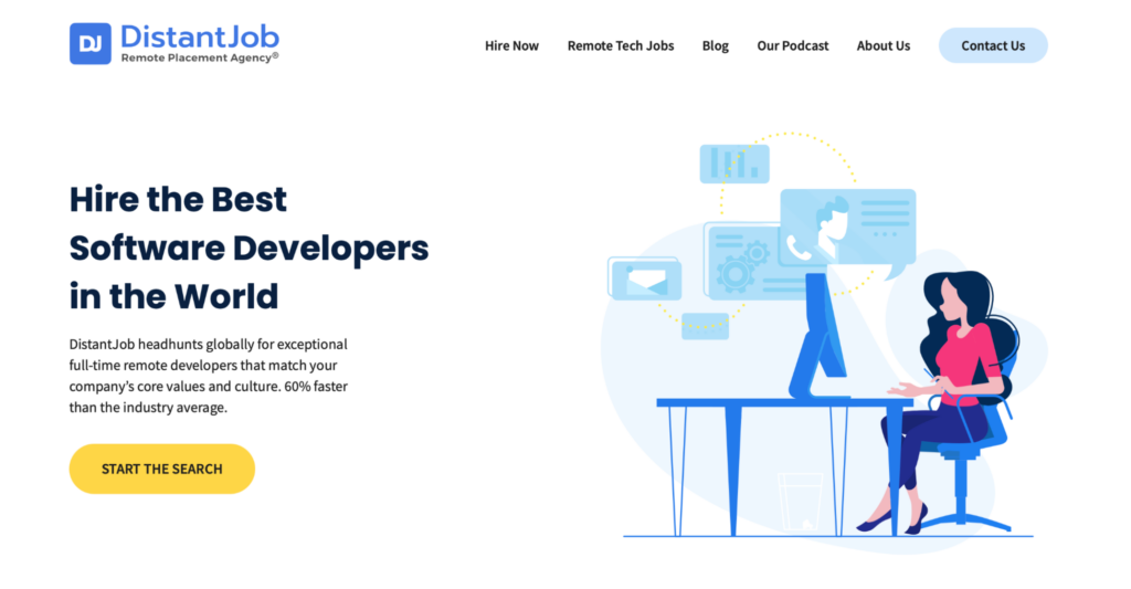 DistantJob website page